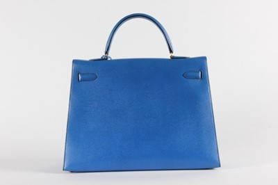 Lot 10 - An Hermès bleu saphir epsom leather Kelly bag,...