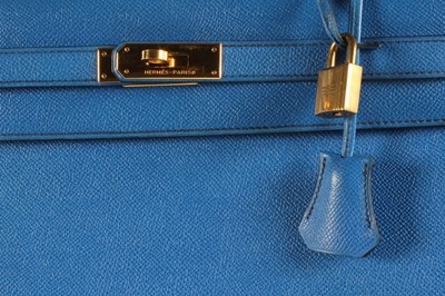 Lot 10 - An Hermès bleu saphir epsom leather Kelly bag,...