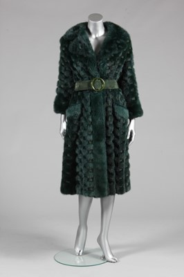 Lot 125 - A Dior green mink and suede coat, 1970s,...