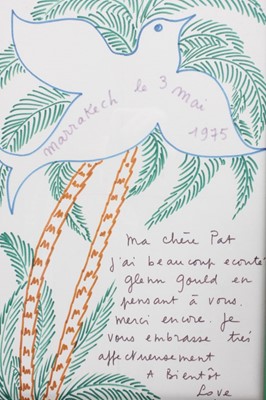 Lot 44 - An Yves Saint Laurent signed sketch, Marrakech,...