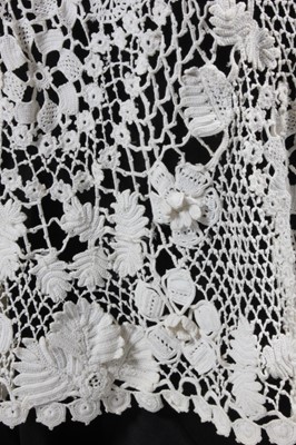 Lot 65 - An Irish crochet coat, circa 1910, elaborately...