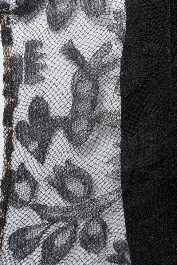 Lot 90 - A Gabrielle Chanel black lace evening gown,