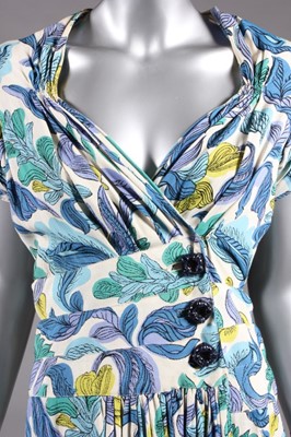 Lot 88 - A printed crpe day dress, possibly...