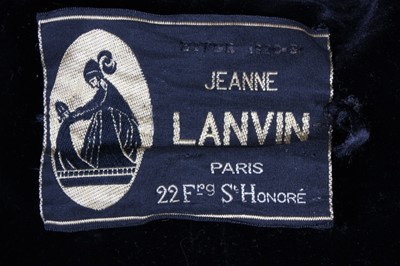 Lot 85 - A Jeanne Lanvin couture black velvet evening...