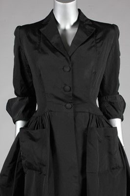 Lot 108 - A Balenciaga couture black silk evening or...