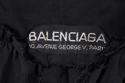 Lot 108 - A Balenciaga couture black silk evening or...