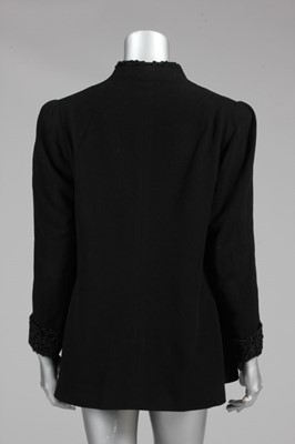 Lot 91 - A rare Elsa Schiaparelli couture black wool...