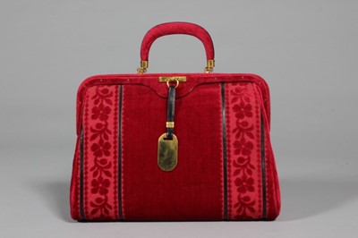 Lot 33 - A Roberta di Camerino scarlet velvet handbag,...