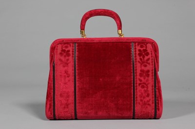 Lot 33 - A Roberta di Camerino scarlet velvet handbag,...