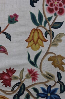 Lot 48 - An embroidered bed curtain, English, circa...
