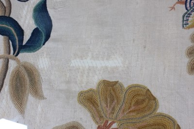 Lot 48 - An embroidered bed curtain, English, circa...