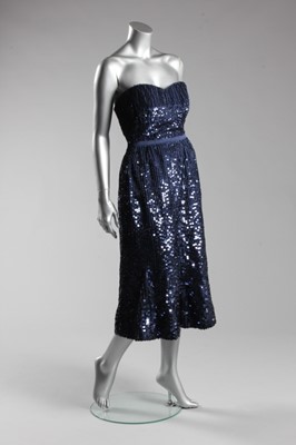 Lot 109 - A Christian Dior couture ink-blue sequined...