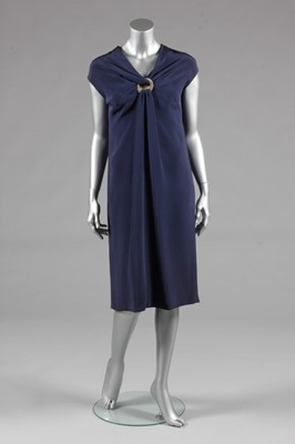 Lot 141 - A Givenchy couture navy silk crepe cocktail...