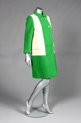 Lot 137 - An Yves Saint Laurent green and ivory wool...