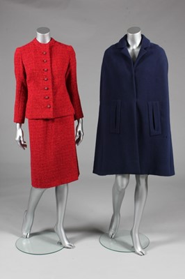 Lot 134 - An Yves Saint Laurent couture red tweed suit,...