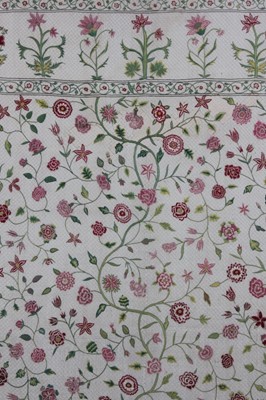 Lot 52 - An embroidered coverlet section, English in...