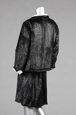 Lot 153 - A Chanel couture black lurex plush cocktail...