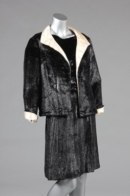 Lot 153 - A Chanel couture black lurex plush cocktail...