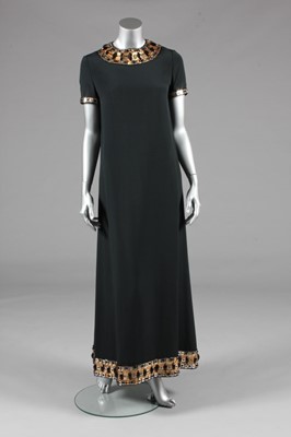 Lot 126 - A couture black silk crpe evening gown,...