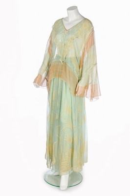 Lot 127 - A Zandra Rhodes pale green printed chiffon...