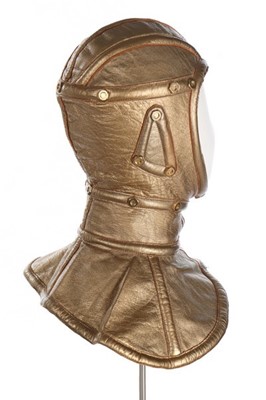 Lot 147 - A rare Thierry Mugler gold leather helmet and...