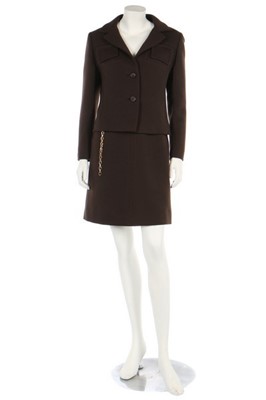 Lot 36 - A Pierre Cardin brown wool suit, Autumn-Winter...