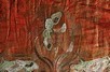 Lot 414 - A burnt orange and gold brocade beaded evening...