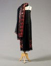 Lot 431 - A Bill Gibb black chiffon sequinned and...