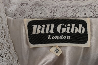 Lot 136 - A Bill Gibb silver grey embroidered Quiana...