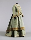 Lot 388 - Four 1870s day dresses, one of pale brown...