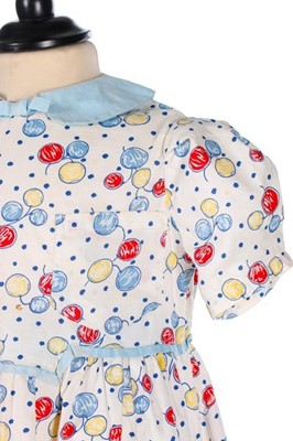 Lot 15 - A balloon printed cotton dress, worn by...