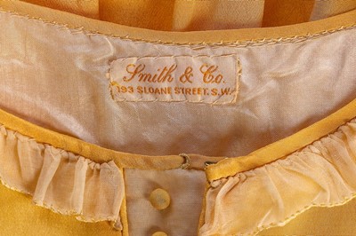 Lot 14 - Princess Margaret's primrose silk dress, Smith...