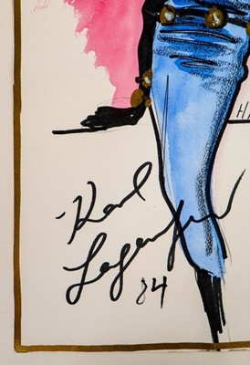 Lot 18 - Karl Lagerfeld fashion sketch for a Princess...