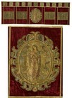 Lot 85 - A fine velvet altar frontal applied with late...