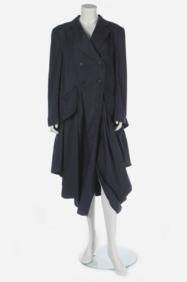 Lot 163 - A John Galliano navy gabardine 'Pannier' coat,...