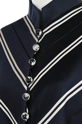 Lot 53 - A Lanvin navy chevron weave ziberline dress...