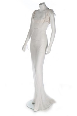 Lot 170 - A rare John Galliano bias-cut white chiffon...