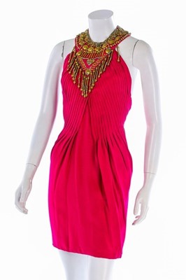 Lot 247 - A Gianni Versace fuchsia-pink silk crpe...