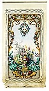 Lot 24 - A printed and painted window blind panel,...