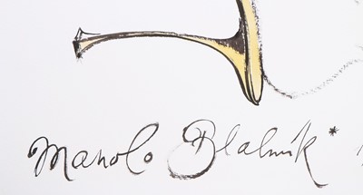 Lot 184 - A Manolo Blahnik watercolour and oil pastel...