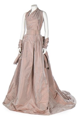 Lot 246 - A Chanel couture shot pink and dove-grey...