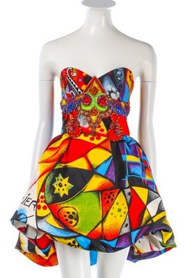 Lot 252 - A fine Gianni Versace beaded cocktail dress,...