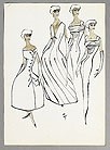 Lot 94 - Seven fashion sketches bearing Gruau's...