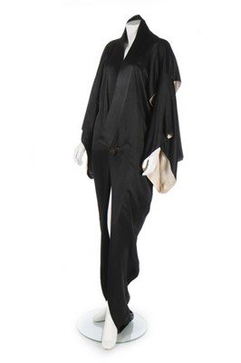 Lot 171 - A John Galliano black satin kimono evening...