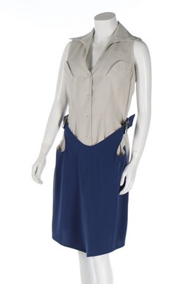 Lot 216 - A Thierry Mugler crpe dress, 1990s, blue label,...