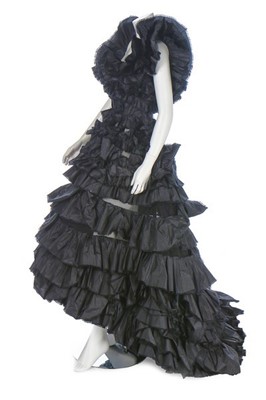 Lot 245 - A Gianfranco Ferré black taffeta crinolined...