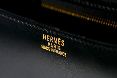 Lot 6 - An Hermès black box leather Constance bag with...