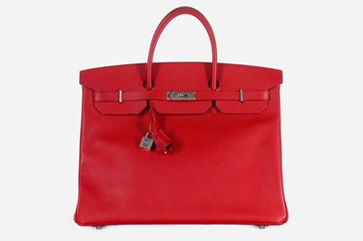 Lot 9 - An Hermès rouge garance Veau Epsom leather...