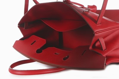 Lot 9 - An Hermès rouge garance Veau Epsom leather...