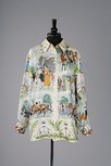 Lot 234 - An Hermès silk shirt, with 1950's race course...